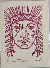 Block Printed Handmade 5x7" BLANK CARDS - Gay Head Lighthouse