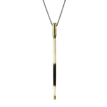 Porcupine Quill in Bullet Necklace, Black/Brown & Ivory
