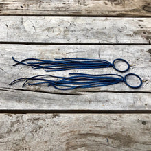 Hoop Tassel Earrings - Cadet Blue, Long Leather Earrings