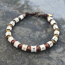 Fish Vertebrae Bracelet - White Bones & Brass/Silver/Copper