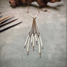 Porcupine Quill Fringe Necklace, Black/Brown & Ivory/White