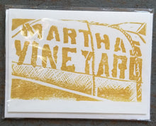 Block Printed Handmade 5x7" BLANK CARDS - Martha's Vineyard (Dingy)