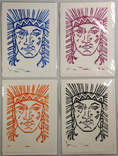 Block Printed Handmade 5x7" BLANK CARDS - Esther Ryan Kestenbaum