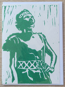 Block Printed 5x7" BLANK CARDS - Esther Ryan Kestenbaum (Gay Head Girl)