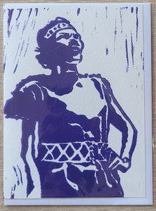 Block Printed 5x7" BLANK CARDS - Esther Ryan Kestenbaum (Gay Head Girl)