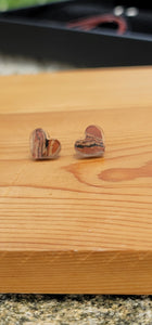 Handmade Post Earrings with Gay Head Clay in Resin