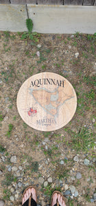 Aquinnah 18" Wood Circle Map