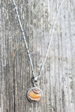 Handmade Necklace with Gay Head Clay in Resin with Sterling Silver Chain