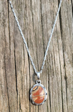 Handmade Necklace with Gay Head Clay in Resin with Sterling Silver Chain