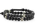 Black Lava Two-Wrap Bracelet