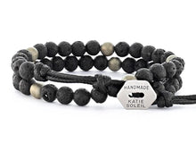 Black Lava Two-Wrap Bracelet