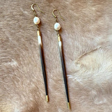 Porcupine Quill & Pearl Earrings, Freshwater Pearls & Quills