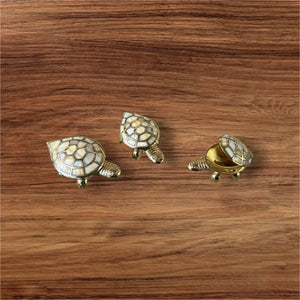 Beautiful Brass Turtle Box with Mother of Pearl Inlay