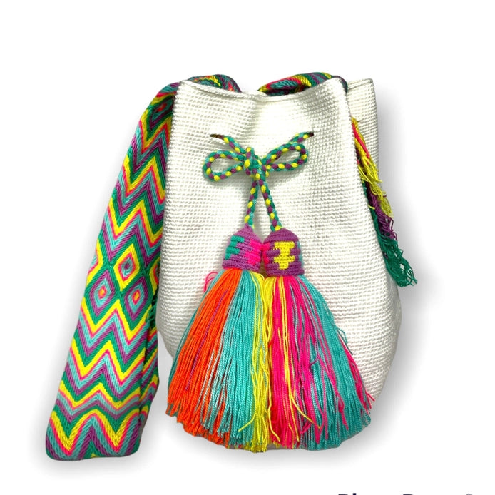 Crochet Cross Body Bag Summer White & Bright | Solid Bright Colors