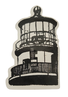 Amazing Die Cut Sticker - Block Print of Gay Head Lighthouse, Martha’s Vineyard