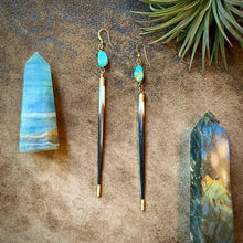 Porcupine Quill and Turquoise Earrings