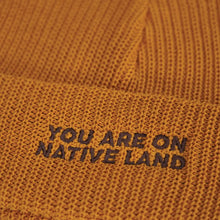 You Are On Native Land Cotton Ribbed Watch Cap Beanie - Marigold