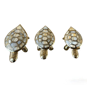 Beautiful Brass Turtle Box with Mother of Pearl Inlay