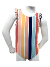 Girl's Ruffle Around Shoulder Upf 50+ Multi Stripe - Size3-4 / 5-6 / 7-8
