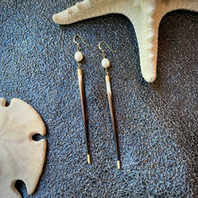 Porcupine Quill & Pearl Earrings, Freshwater Pearls & Quills