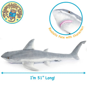 Kiki the Great White Shark | 52 Inch Stuffed Animal