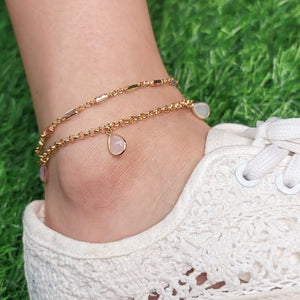 Anklet with Rainbow Cubic Zirconia