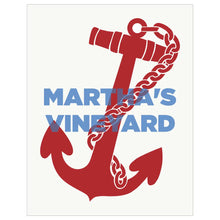 2.5'' X 3.5' Martha's Vineyard Red Anchor Magnet