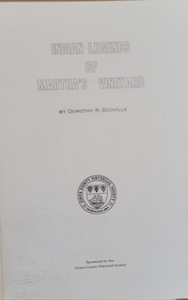 Book - Indian Legends of Martha's Vineyard