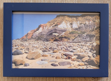 Framed 4x6 Postcard of Gay Head Cliffs Wood Frame