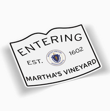 Entering Martha's Vineyard Waterproof Vinyl Bumper Sticker