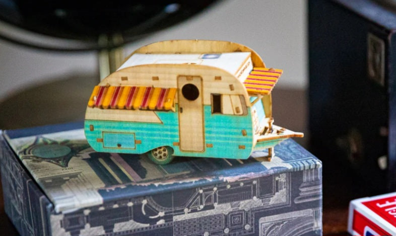 Vintage Camper Bird House Scale model playset you can build and use!