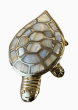 Beautiful Brass Turtle Box with Mother of Pearl Inlay