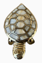Beautiful Brass Turtle Box with Mother of Pearl Inlay