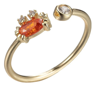Colorful Crab Ring with CZ Adjustable