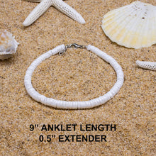 Puka Shell Anklet - Round White Beach Shell Jewelry