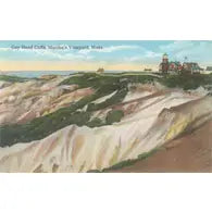 Vintage Postcard Stickers - Gay Head Cliffs and Lighthouse