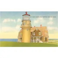 Vintage Postcard Stickers - Gay Head Lighthouse and Living Quarters