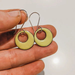 Classic Vitreous Enamel Two Tone Circle Earrings