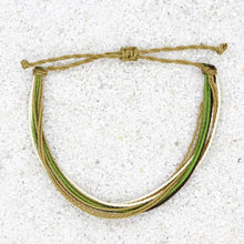 Adjustable String Bracelet Greens and Neutrals