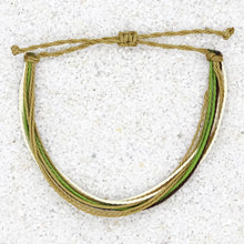 Adjustable String Bracelet Greens and Neutrals