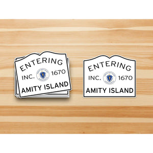 Entering Amity  Island Sticker