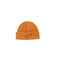You Are On Native Land Cotton Ribbed Watch Cap Beanie - Marigold