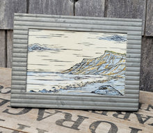 Painting of the Gay Head Cliffs on buckskin by Ryan Derby