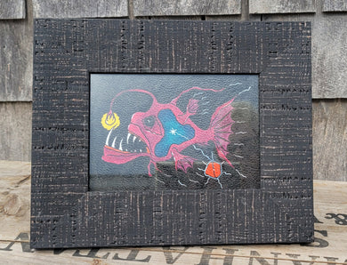 Painting Angler Fish on buckskin by Ryan Derby