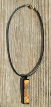 Gay Head Clay Jewelry Collection - Antique Bronze 10x50mm Long Rectangle Pendant with Leather Necklace and Lobster Clasp