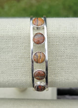 Gay Head Clay Jewelry Collection - Sterling Silver Cuff Bracelet with Five 8mm Inlaid Clay Slices