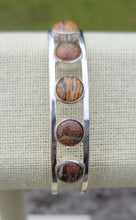 Gay Head Clay Jewelry Collection - Sterling Silver Cuff Bracelet with Five 8mm Inlaid Clay Slices