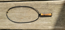 Gay Head Clay Jewelry Collection - Antique Bronze 10x50mm Long Rectangle Pendant with Leather Necklace and Lobster Clasp