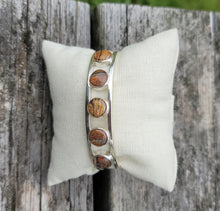 Gay Head Clay Jewelry Collection - Sterling Silver Cuff Bracelet with Five 8mm Inlaid Clay Slices