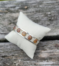 Gay Head Clay Jewelry Collection - Sterling Silver Cuff Bracelet with Five 8mm Inlaid Clay Slices